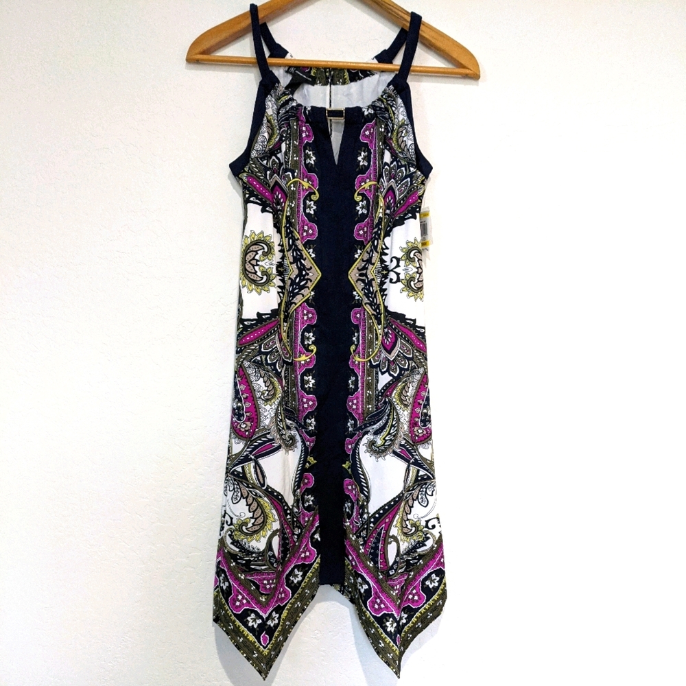 NWT INC Safari Chic Hankerchief Paisley Dress